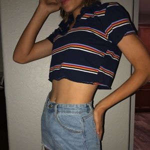Xs cropped stripped shirt from pacsun
